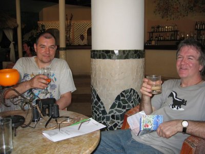 Alan and I enjoying a drink