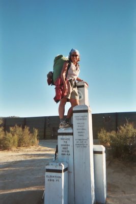 Splash at the Southern Terminus Monument of the Pacific  Crest Trail