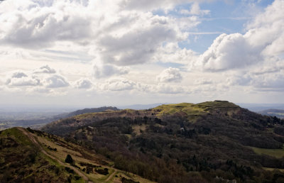 MIdsummer hill to left of Herefordshire Beacon...