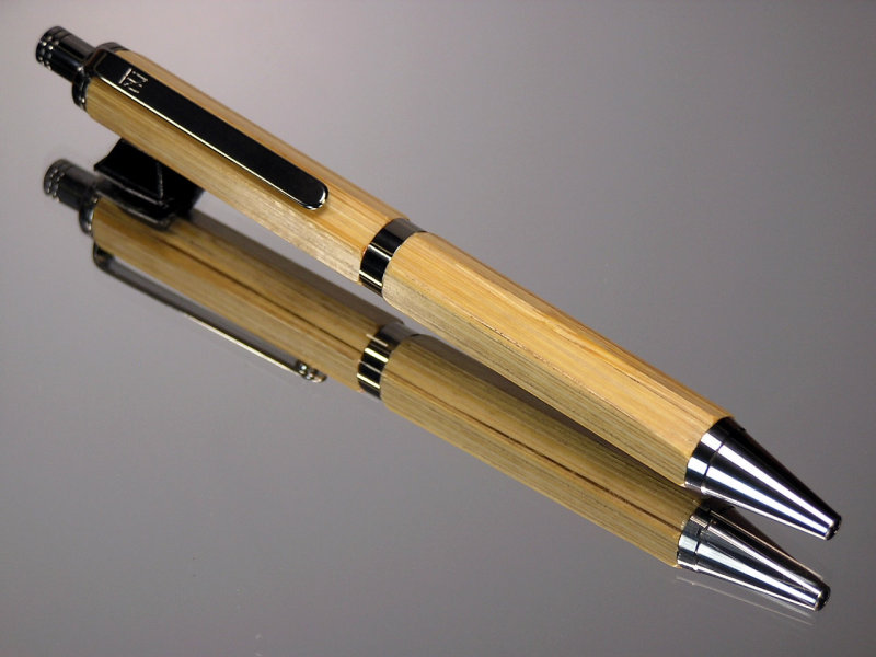 Tonkin Cane Bamboo Fly Rod Blank Gel or Ballpoint Click Pen Black Titanium Hardware