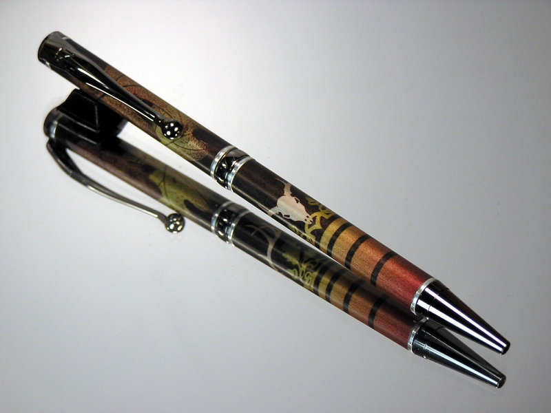 Easton 2117 Quattro Camo Arrow Slimline Twist Ballpoint Pen Black Titanium Hardware