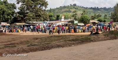 Hundreds Gathered to See Our Plane