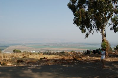 Looking East across Kiryat Shmona, from Geological park in the mountians.
