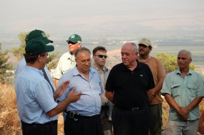 Mayor of Kiryat Shmona, Haim Barbibay, in center.