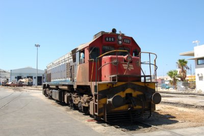 Locomotive at the Haifa train depot.