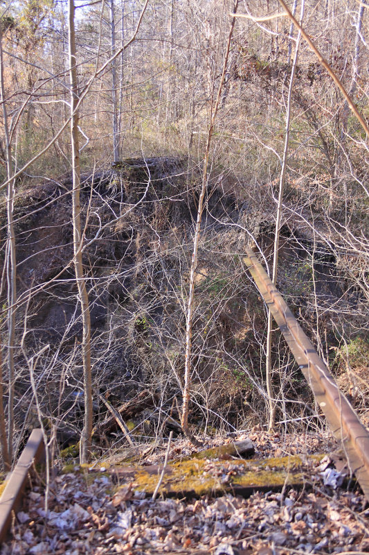 End of the line. A major washout near the Yamacraw bridge 