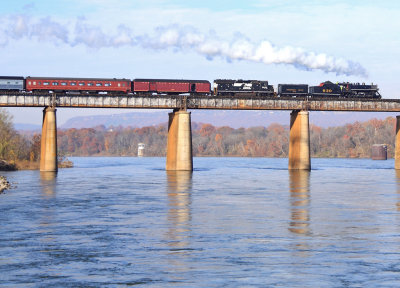The first steam trip on the CNO&TP in 19 years departs Chattanooga on a cold November Morning. 