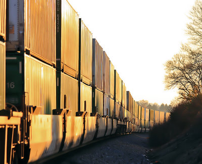 Southbound stacks in the golden hour 