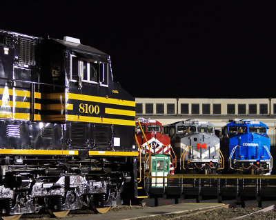 New power, Old paint around the turntable at night 