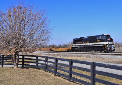 NS I-23 cruises past the Waddy Firehouse on a warm winters day 