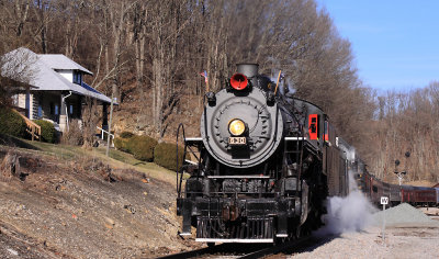 Steaming West through Marion on a March afternoon
