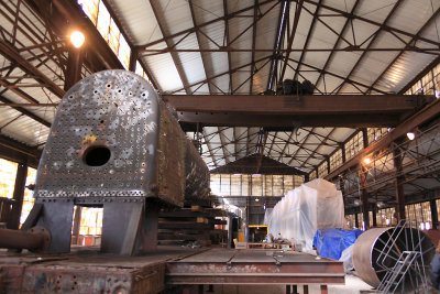 The hallowed halls of history, alive again Inside the shop of the Kentucky and Tennessee RR at Stearns KY. 