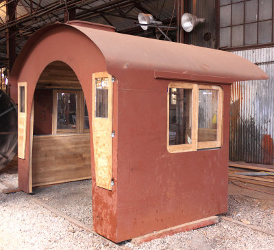 # 14's refurbished cab with new interior woodwork, ready to be installed. 