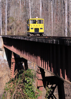 Crossing the Paunch Creek bridge near Camargo