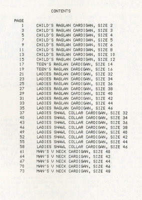 Ton cardigans contents