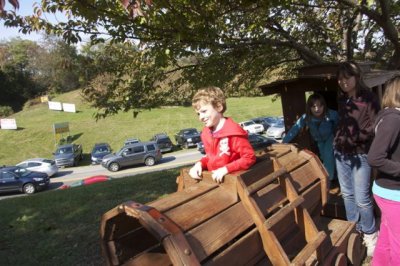 We always have to check out the wooden train