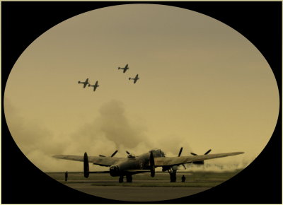 Lancaster with Spitfires and Hurricanes overhead.  Biggin Hill.jpg