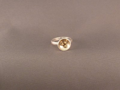 Sterling ring with 10k gold accents