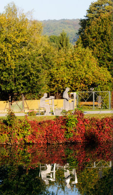 Sculptures along Marne River