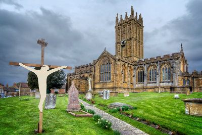 Minster and crucifix, Ilminster