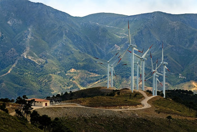 Turbines and mountain, Sierra de Aquas