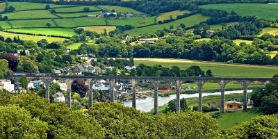 Calstock viaduct, from Cotehele, Cornwall