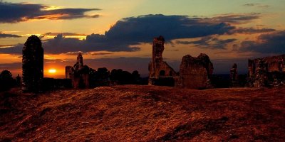 Ruins and sunset, Sherborne