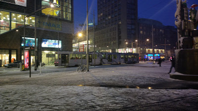 Snow at Spui corner of Grote Marktstraat