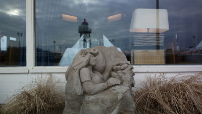 Kijkduin, sand sculpture next to Atlantic Hotel