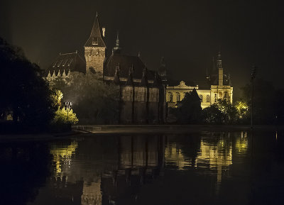 The castle on a rainy night