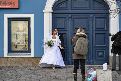 Happy but freezing couple