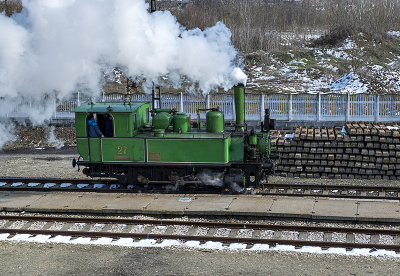Steam engine in operation