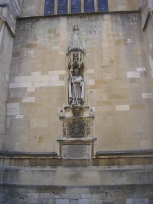 A statue on one of the Eton College buildings