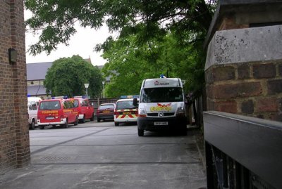 Why is a German firetruck in the Windsor Station?