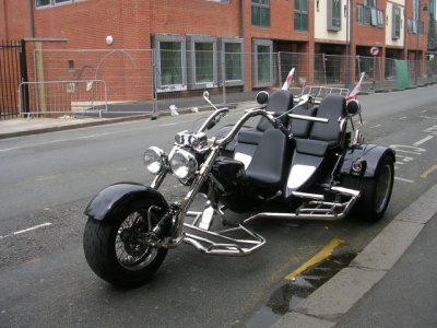 Another view of the unusual motorcycle