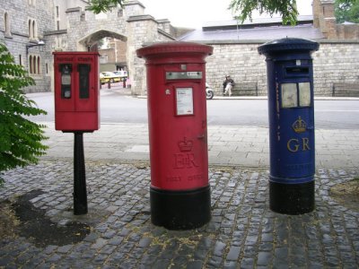 Mailboxes - The blue one was the the first airmail box