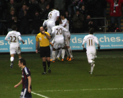 Dean Wipes a Tear Away At The Swans Goal
