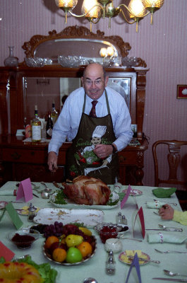 1994: Carving the turkey at Jean & Bettys