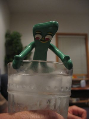 Gumby takes a cool-down break