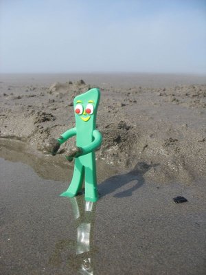 Gumby's new assignment - dig sand!