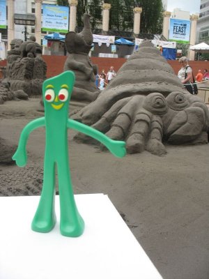 Visiting the sand castle sculptures