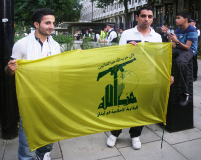 Holding Hezbollah Flag