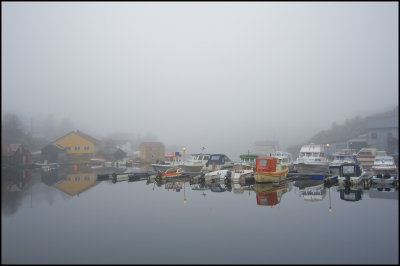 Small harbour in fog......