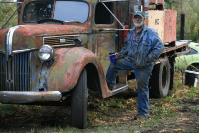 Ed Fischang and his hard working old 1941 Ford . Ed works his 8 acre orchard in Manson. Folks like Ed are the true Americans which are becoming rare in this day