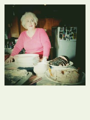 My Mom. Thanksgiving 2012, Working In Kitchen
