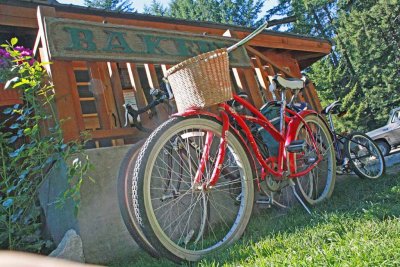 Cool Retro Bike In Front Of Bakery