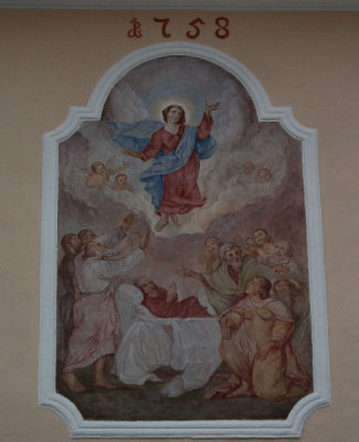 Restored mural, exterior of church Kranjska Gora