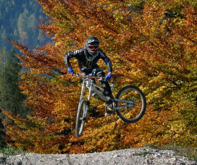  Biker performing Kranjska Gora