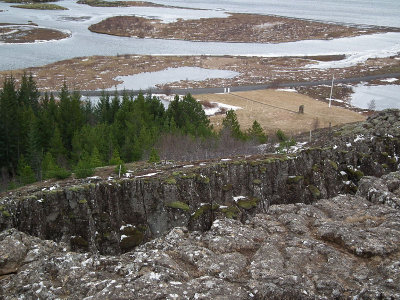 Rift and lake at end of American Wall track 