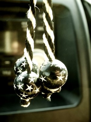  nice talisman hanging from rear view mirror